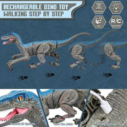 Remote Control Dinosaur Toy with Lights and Sounds