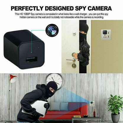 Compact 1080P Hidden Spy Camera Wall Charger