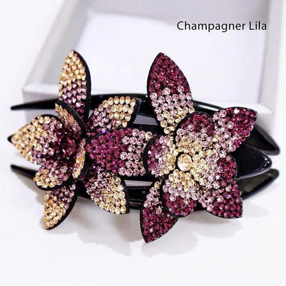 Sparkly Double Blossom Hair Barrette