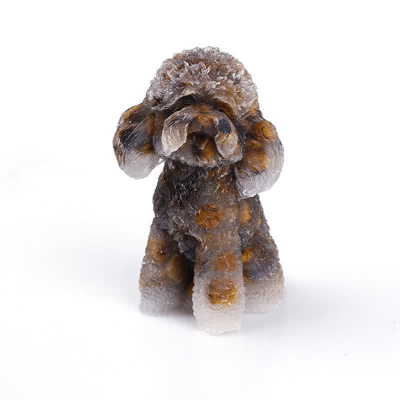 Beautiful Gemstone Dog Figurine Ornament