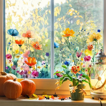 Vibrant Flower Window Cling Decal Sticker