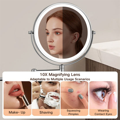 Rechargeable LED Lighted Wall Mount Mirror