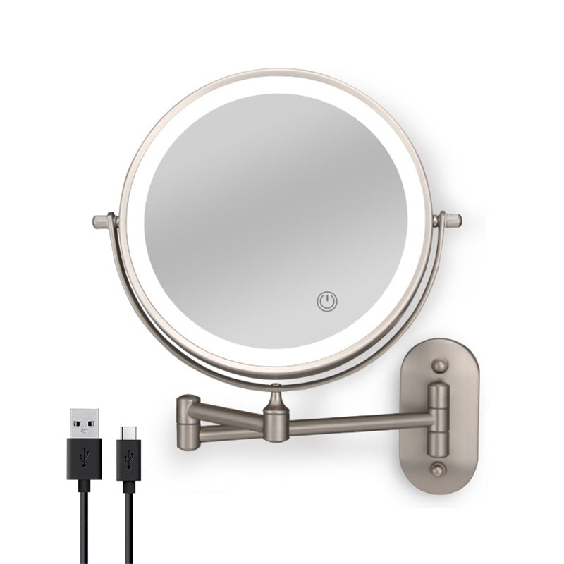 Adjustable LED Bathroom Mirror with 360° Rotation