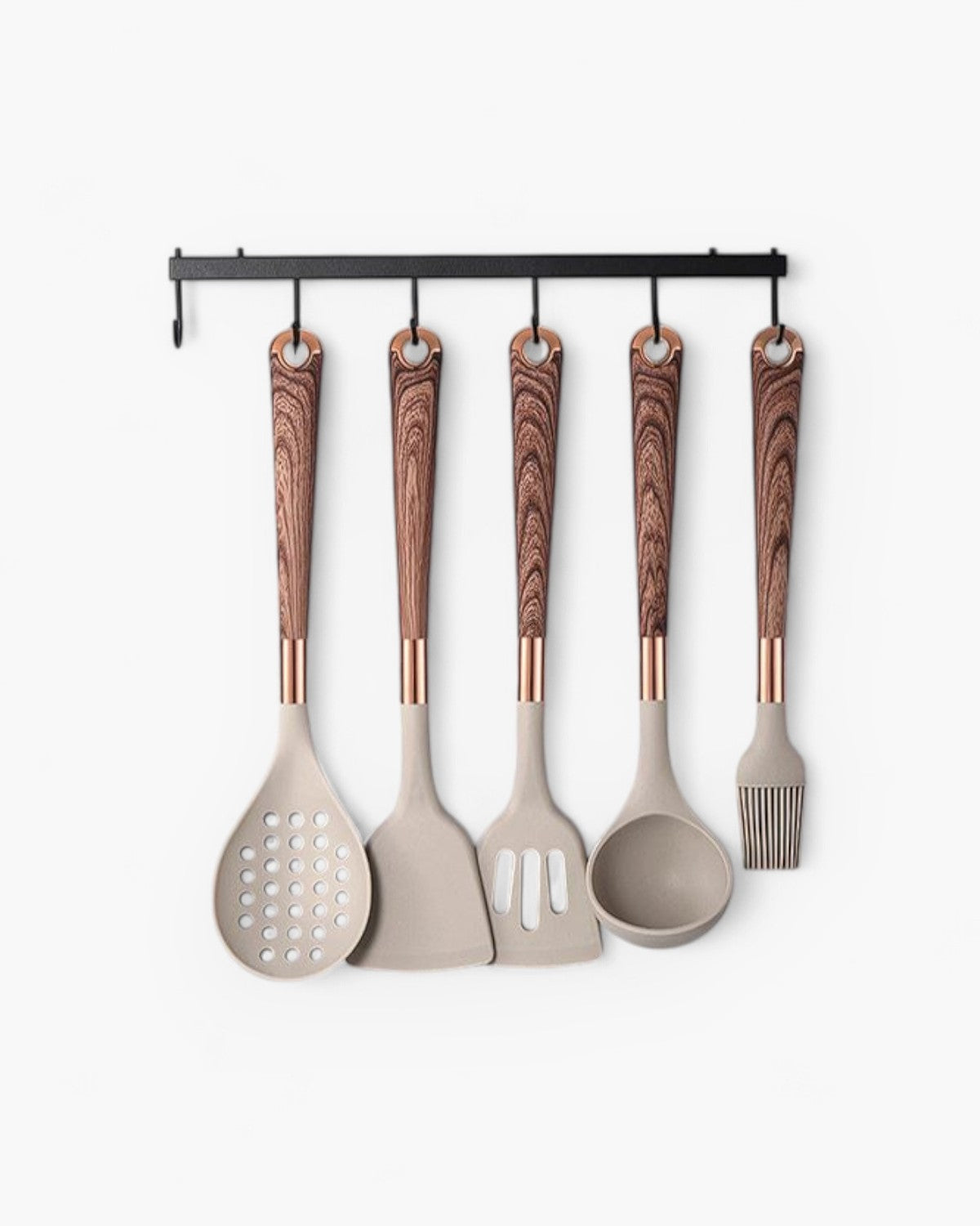 Premium 11-Piece Kitchen Utensil Set with Wooden Handles - Halri