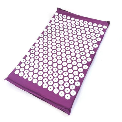Acupressure Yoga Massage Pad and Pillow Set for Full Body Neck Back Foot Relief Purple