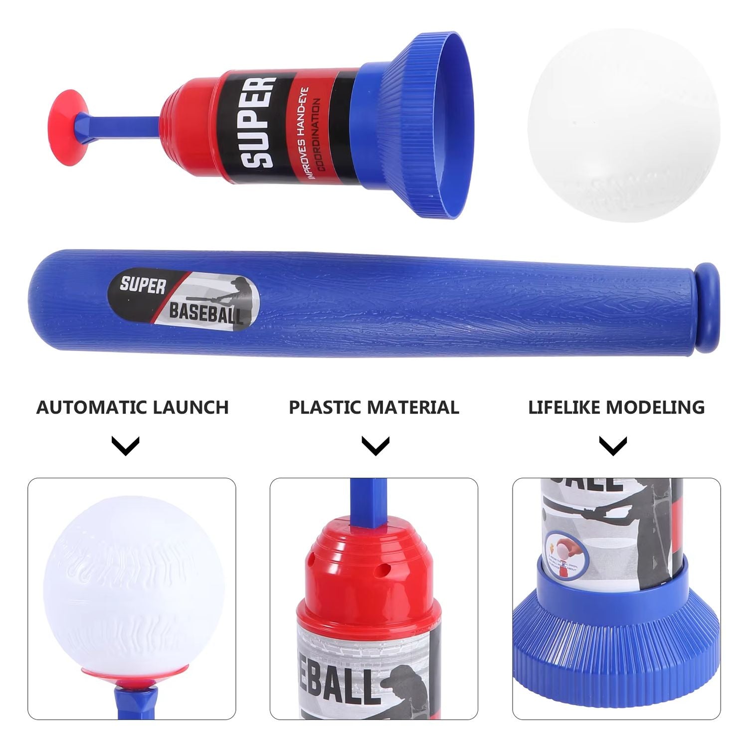Adjustable Automatic Pitching Baseball Machine for Kids 3+