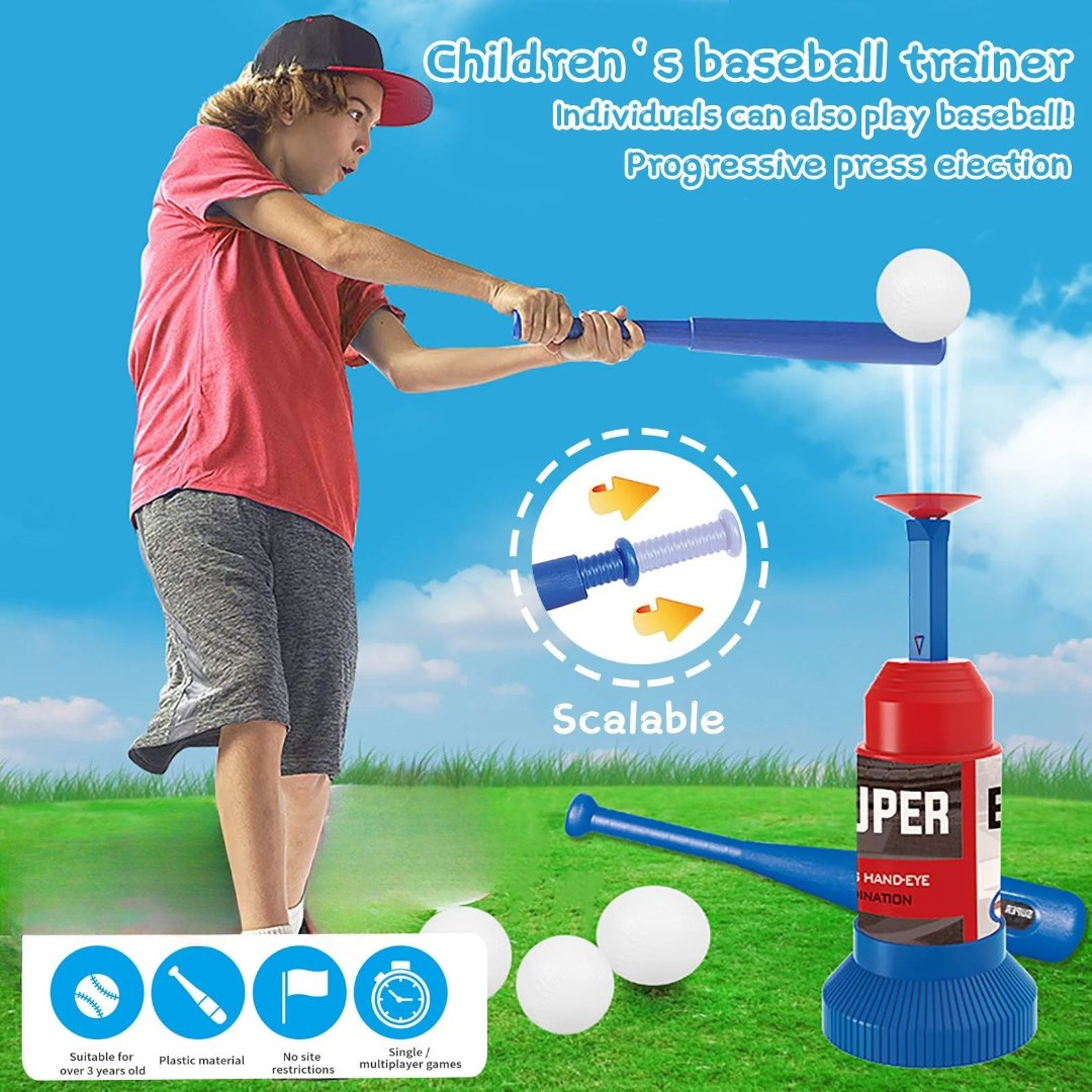 Adjustable Automatic Pitching Baseball Machine for Kids 3+