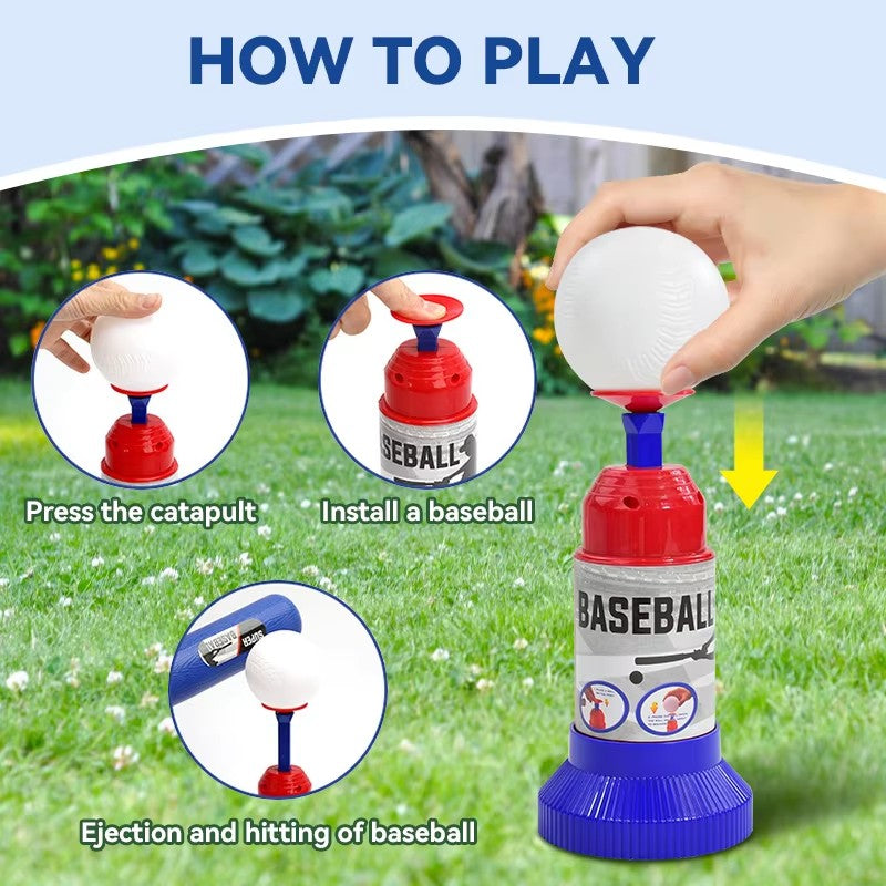 Adjustable Automatic Pitching Baseball Machine for Kids 3+