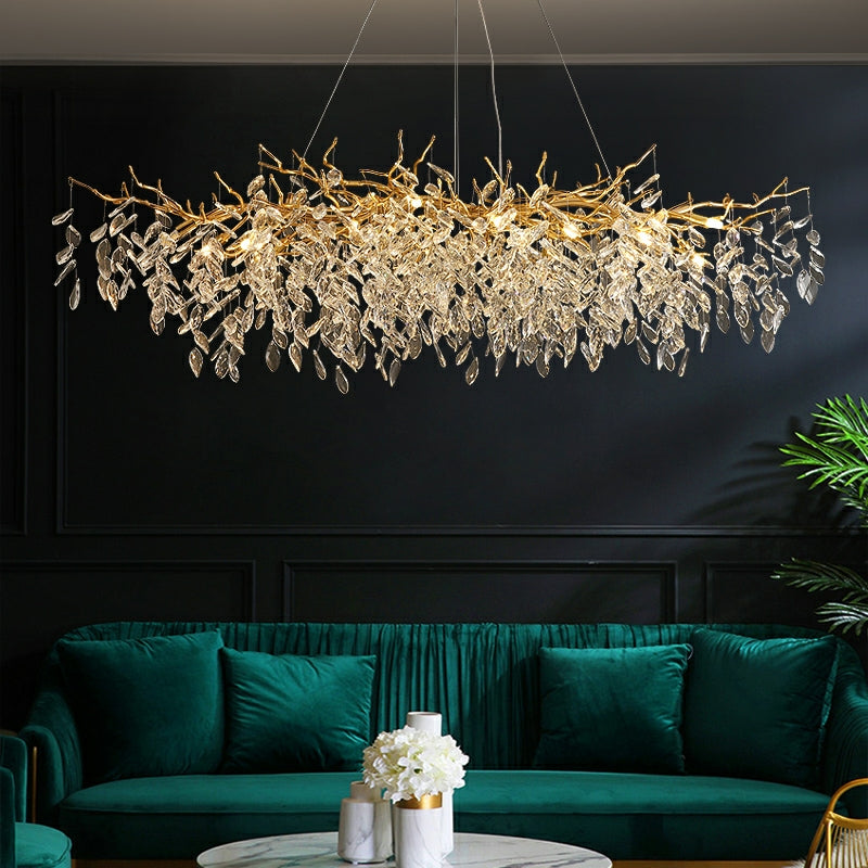Elegant Crystal Drop Ceiling Light Fixture - Halri