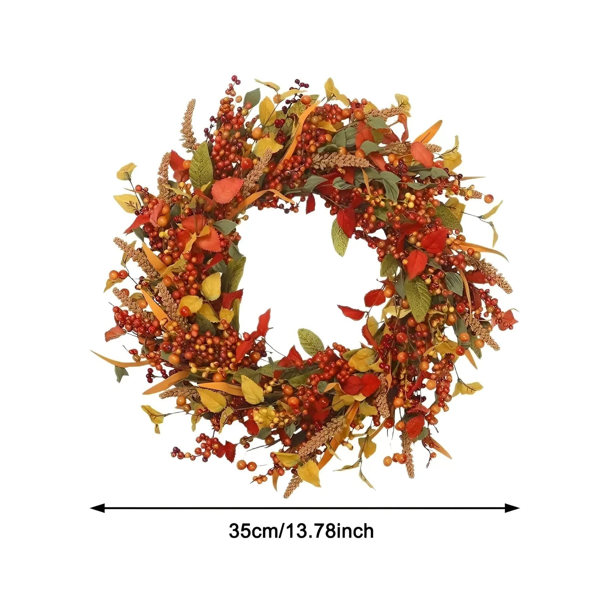 Warm Fall Wicker Door Wreath - Natural Leaf - Halri