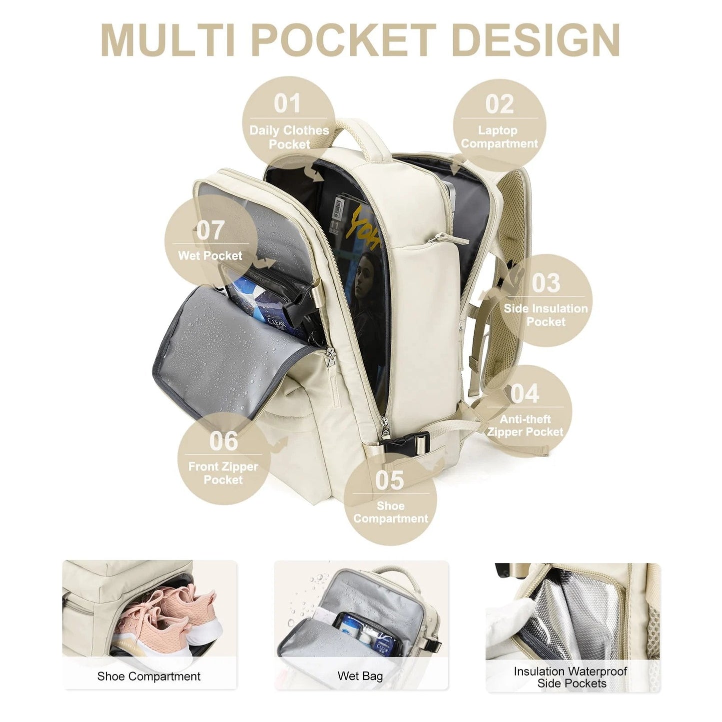 Women's Extra Large Rainproof Trekking Backpack