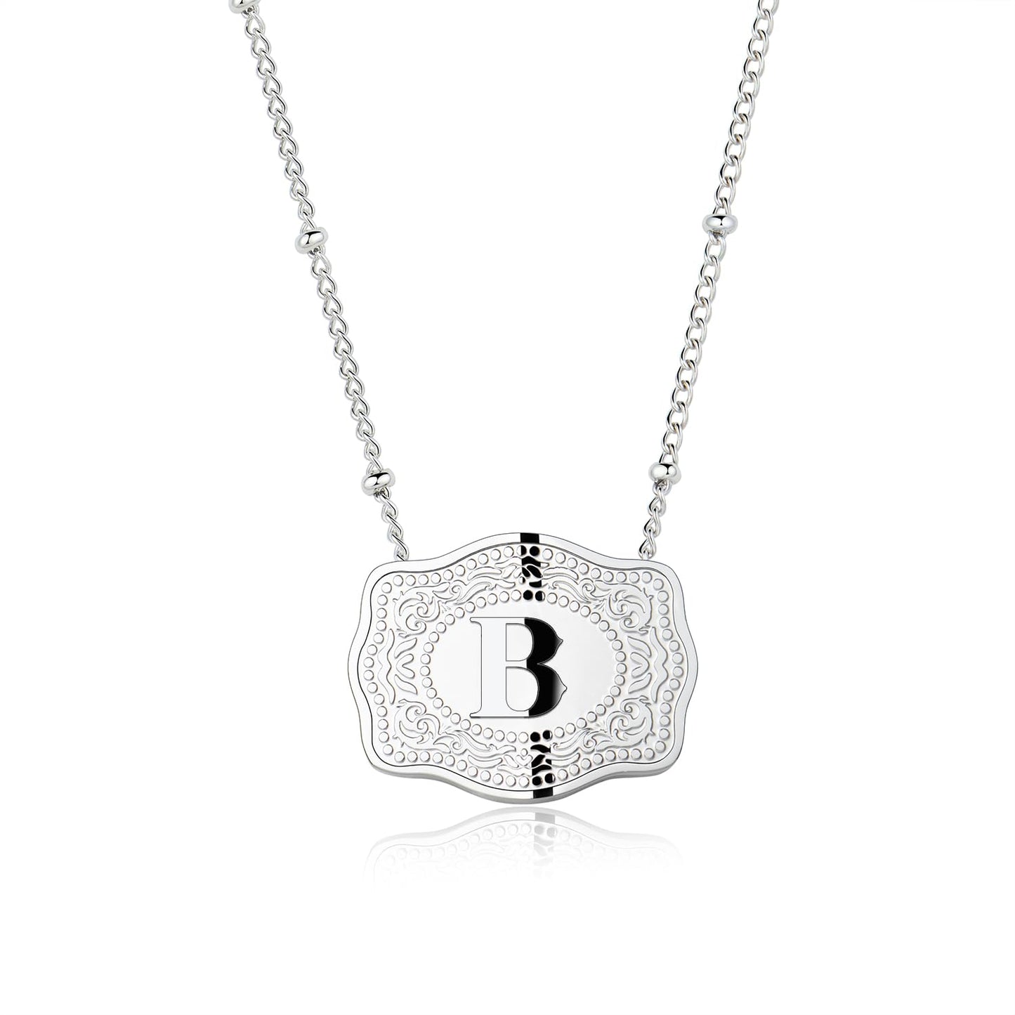 Pretty Initial Letter Pendant Necklace Buckle