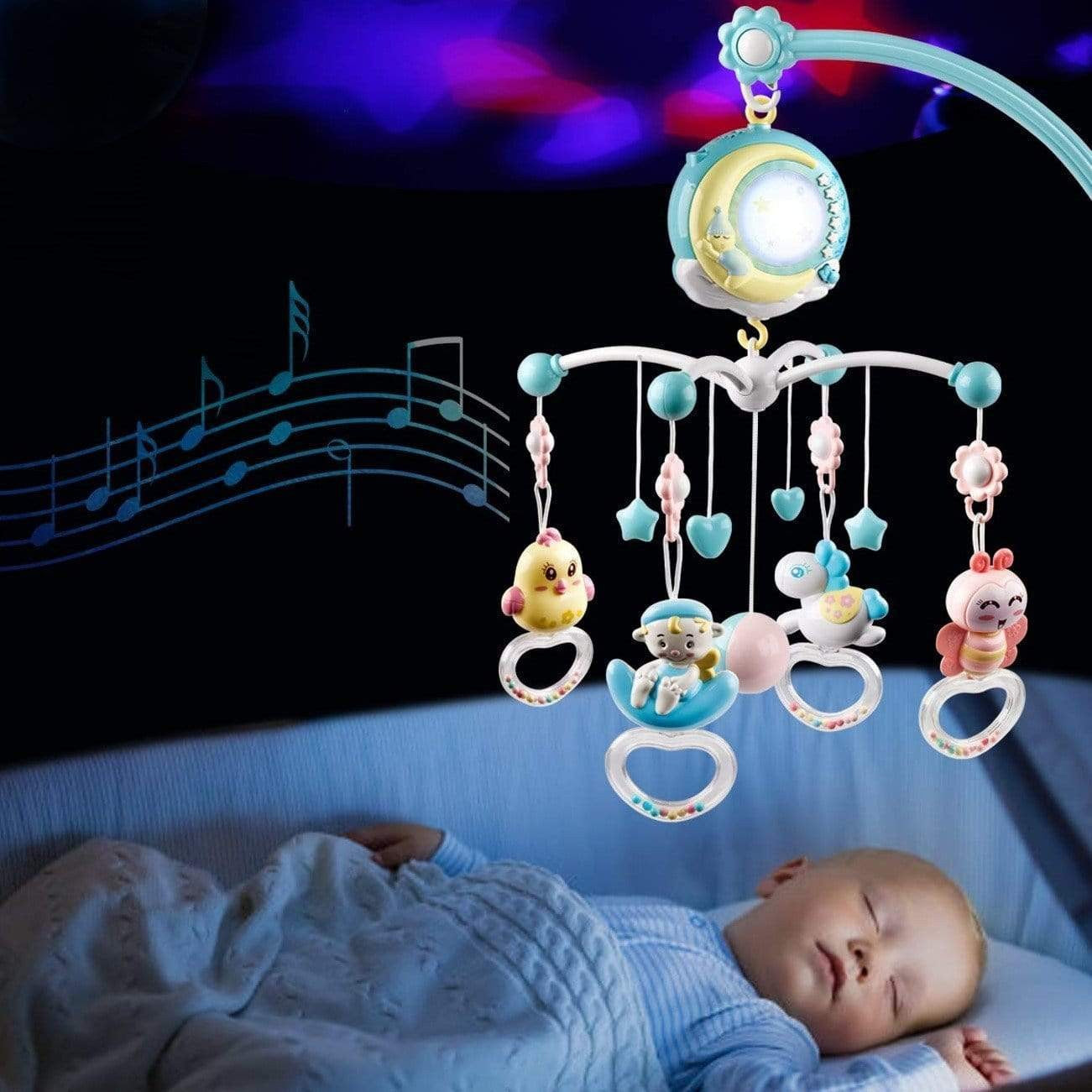 Soothing Baby Crib Mobile with Nightlight and Stars - Halri