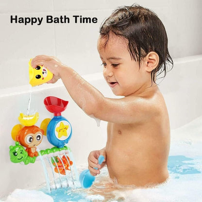 Baby Bath Toy Monkey & Caterpillar with Suction Cups, Safe for Ages 1+