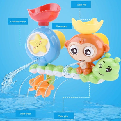 Baby Bath Toy Monkey & Caterpillar with Suction Cups, Safe for Ages 1+