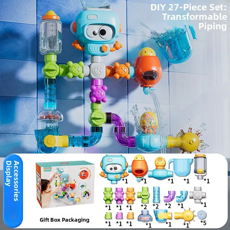 Baby Bath Toy – Water Pipe Assembly Set with Suction Cups, Safe for Ages 3+