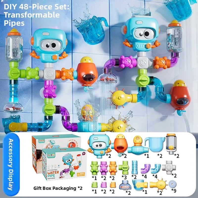 Baby Bath Toy – Water Pipe Assembly Set with Suction Cups, Safe for Ages 3+