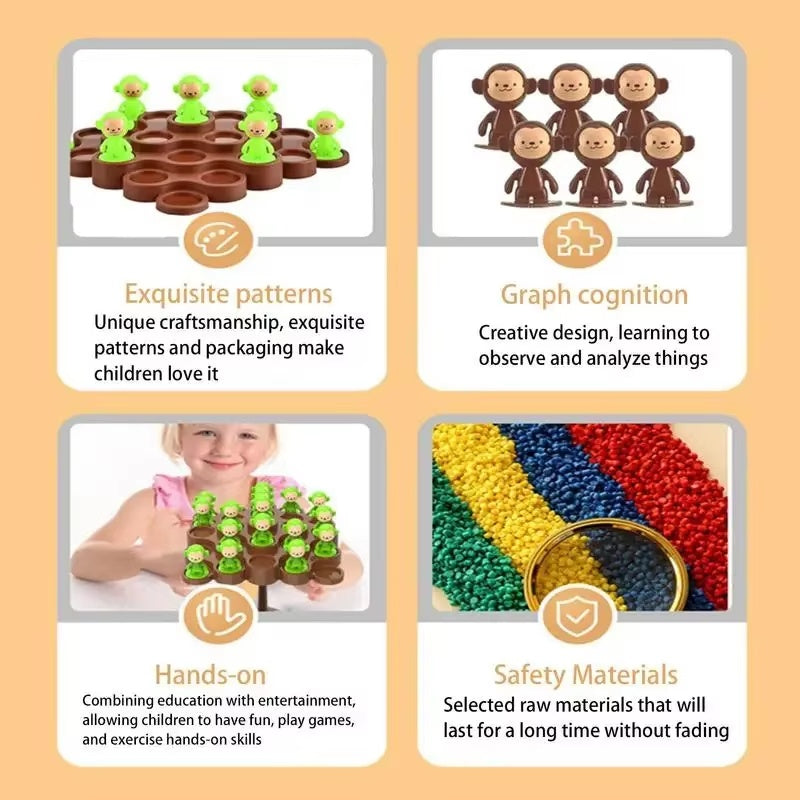 Balance Tree Toy, Unique Tree Climbing Monkey Design, Helps Increase Concentration, Safe for Ages 3+