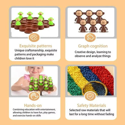 Balance Tree Toy, Unique Tree Climbing Monkey Design, Helps Increase Concentration, Safe for Ages 3+