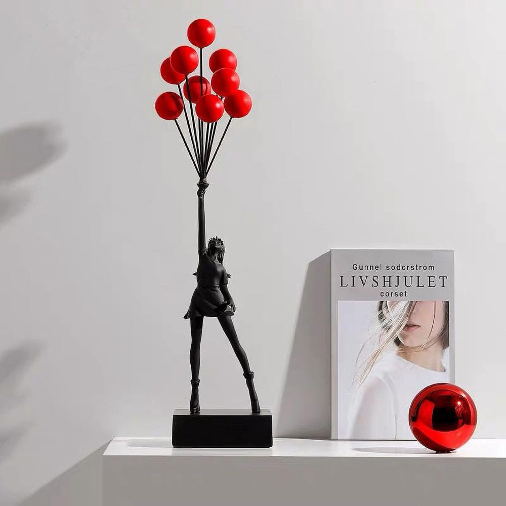 Cute Girl Balloon Figurine Modern Home Decoration - Halri