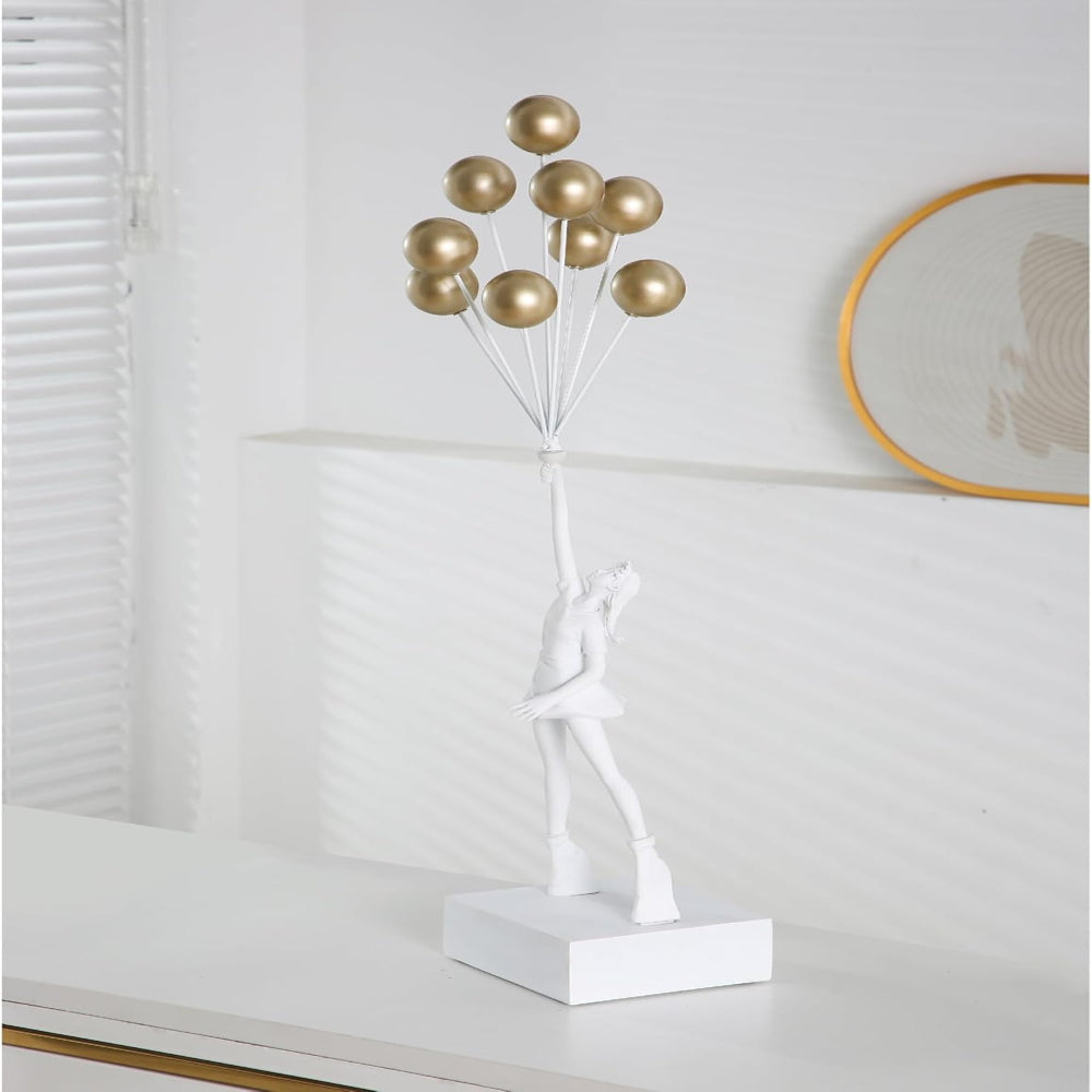 Cute Girl Balloon Figurine Modern Home Decoration