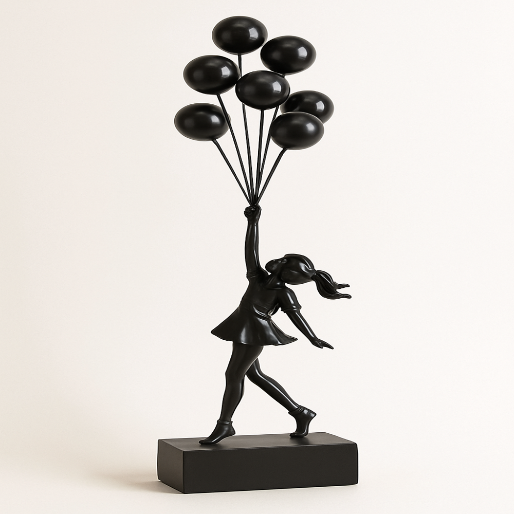 Cute Girl Balloon Figurine Modern Home Decoration