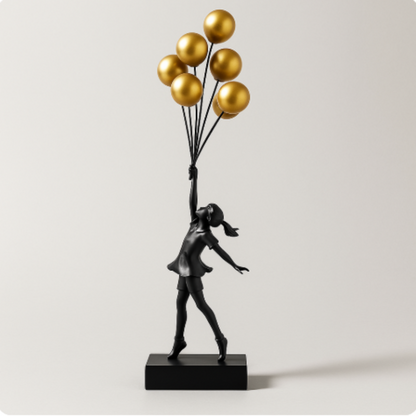 Cute Girl Balloon Figurine Modern Home Decoration