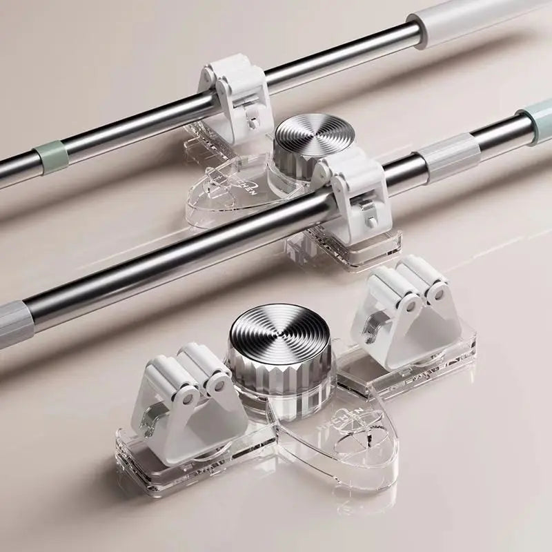 Sticky Wall Broom Holder with Adjustable Hooks - Halri