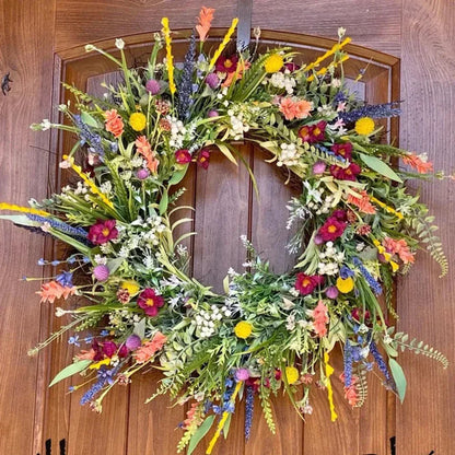 Beautiful Fake Flower Wreath for Front Door Decoration