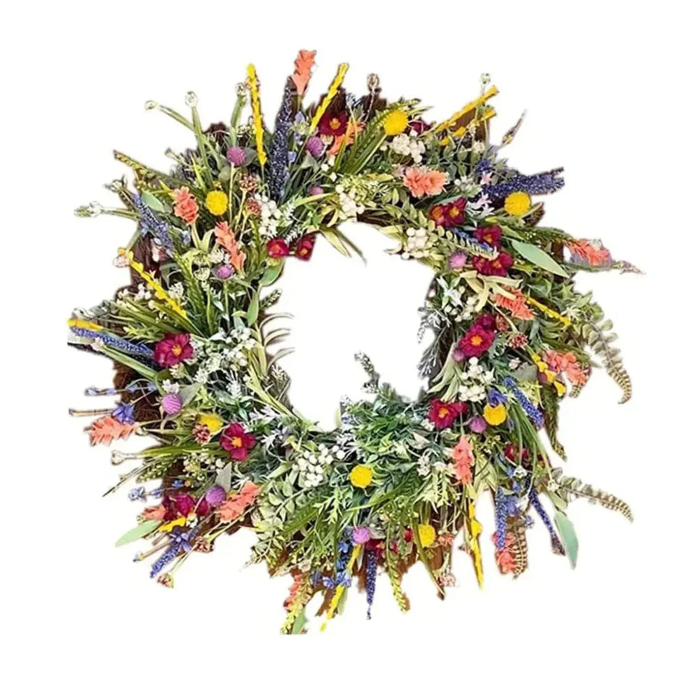 Beautiful Fake Flower Wreath for Front Door Decoration