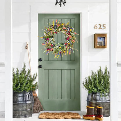 Beautiful Fake Flower Wreath for Front Door Decoration