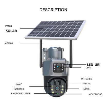 Outdoor 4K Wi-Fi Solar Powered Security Camera with Night Vision