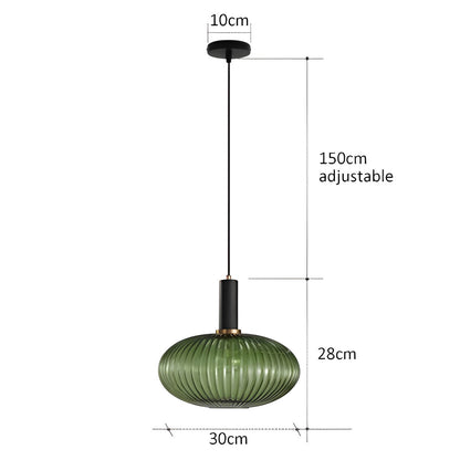 Modern Ribbed Glass Pendant Light
