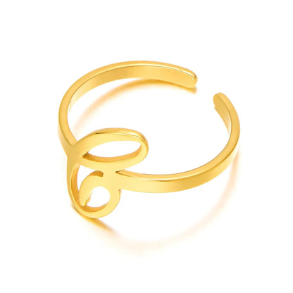 Personalized Script Monogram Initial Ring