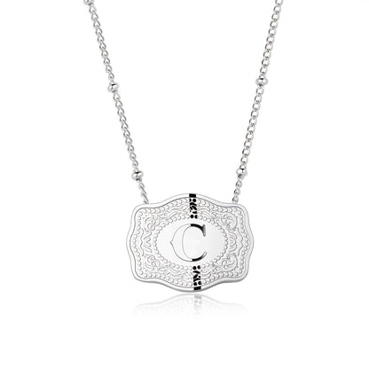 Pretty Initial Letter Pendant Necklace Buckle