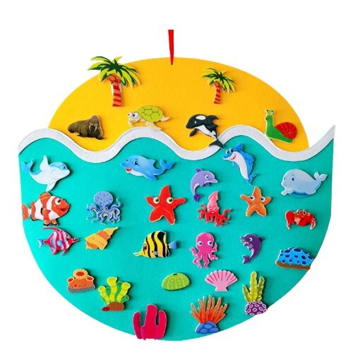 Interactive Learning Felt Animal Playboard for Kids
