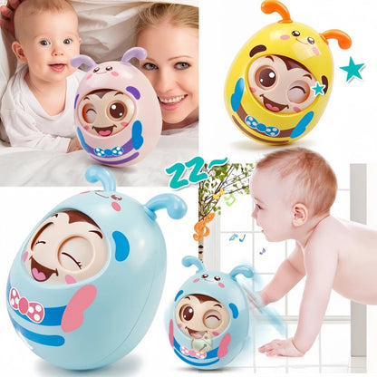 Cartoon Bee Tumbler Toy – Wobbling Baby Toy for Hand-Eye Coordination