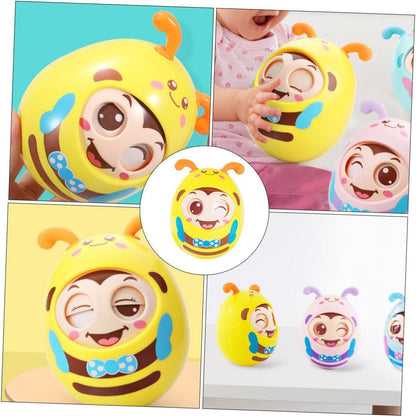 Cartoon Bee Tumbler Toy – Wobbling Baby Toy for Hand-Eye Coordination
