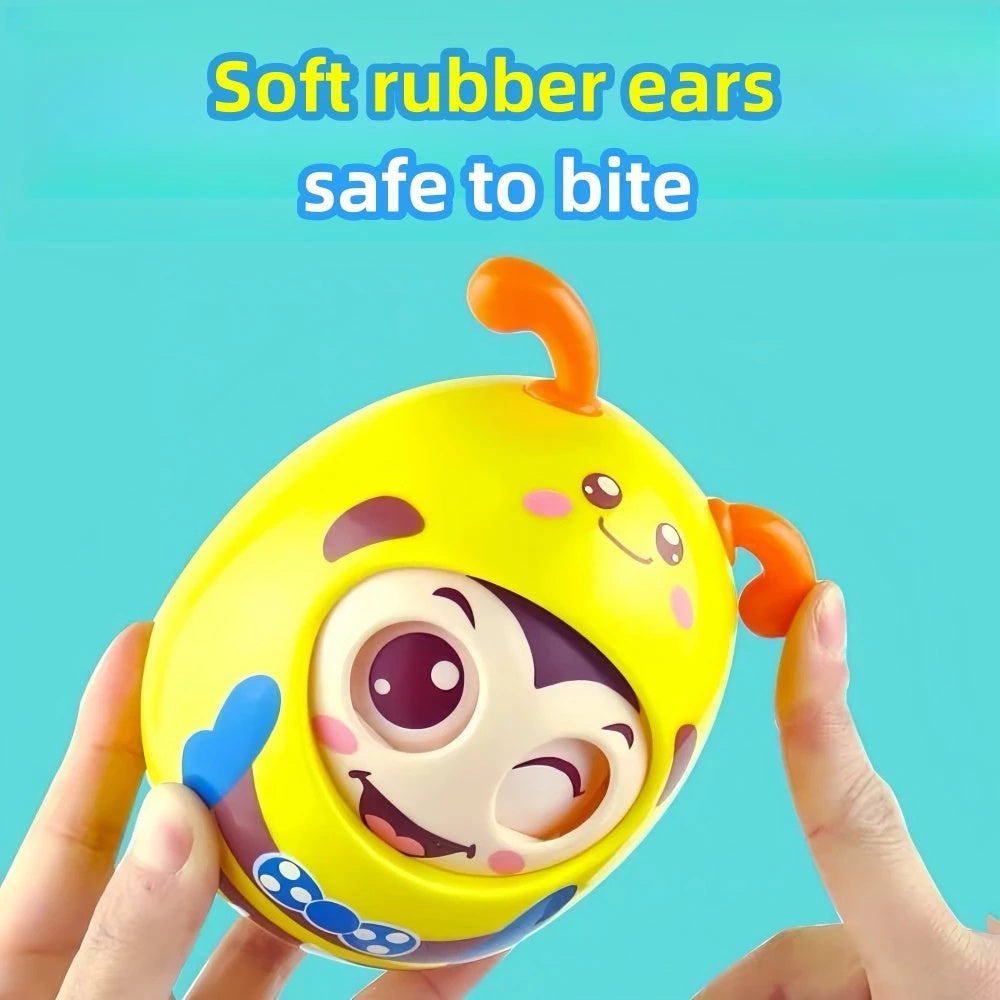 Cartoon Bee Tumbler Toy – Wobbling Baby Toy for Hand-Eye Coordination