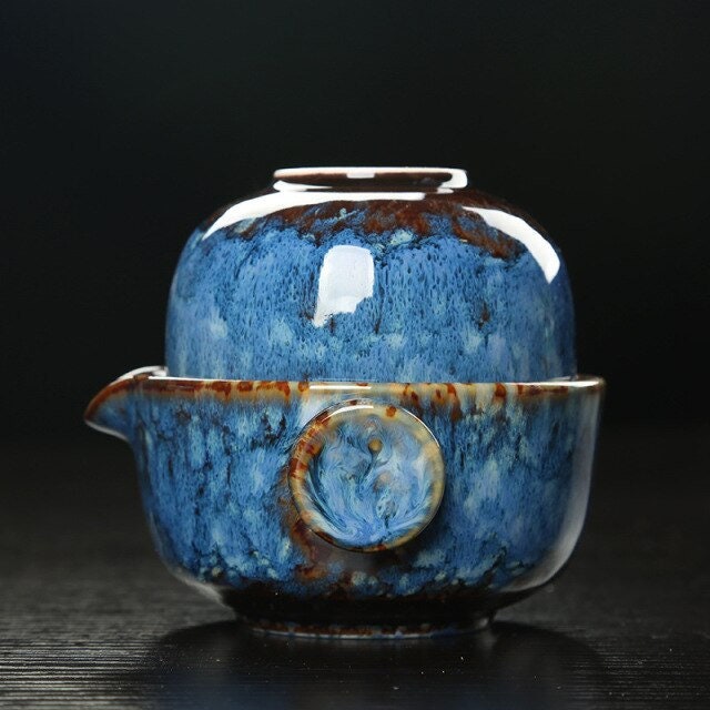 Portable Ceramic Tea Set with Teapot and Cup