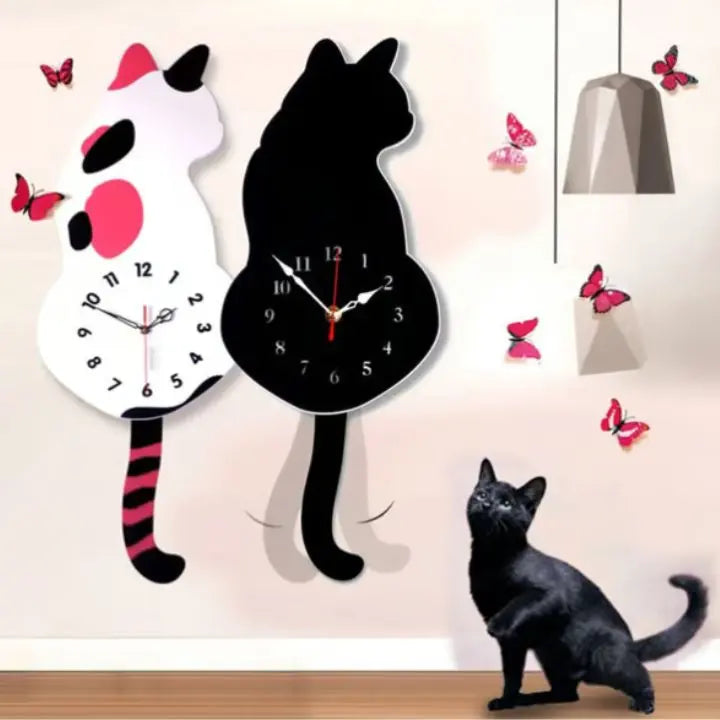 Adorable Kitty Pendulum Wall Clock - Halri