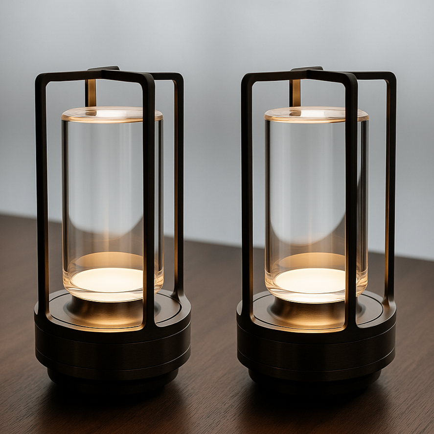 Battery Powered Glass Table Lamp – Compact Soft Lighting