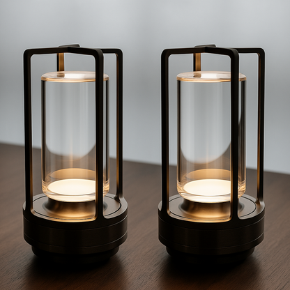 Battery Powered Glass Table Lamp – Compact Soft Lighting
