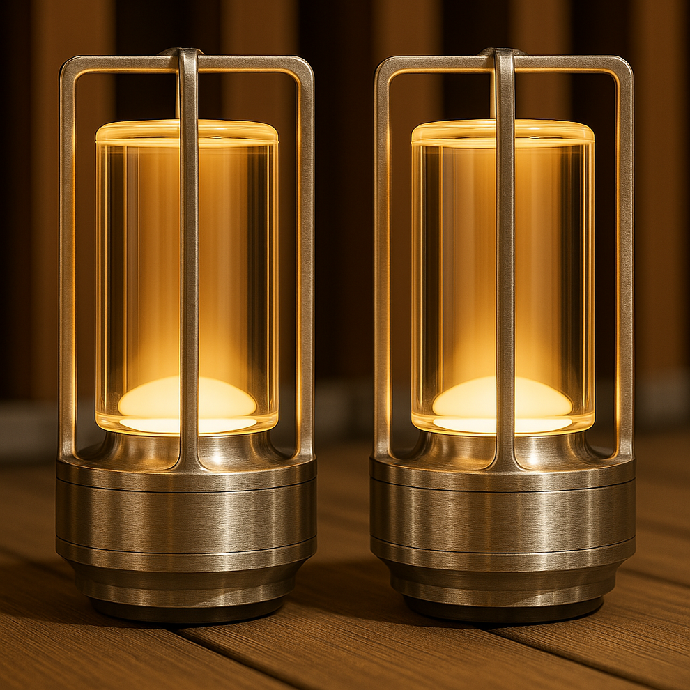 Battery Powered Glass Table Lamp – Compact Soft Lighting