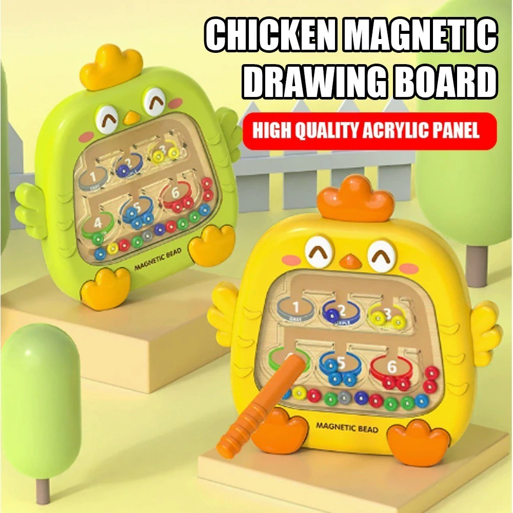 Chicken Montessori Magnetic Maze Educational Toy with Acrylic Cover, Safe for Ages 3+