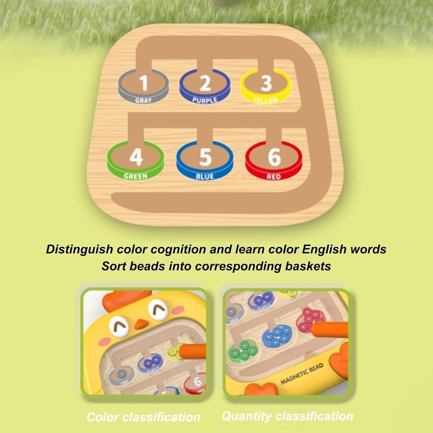 Chicken Montessori Magnetic Maze Educational Toy with Acrylic Cover, Safe for Ages 3+