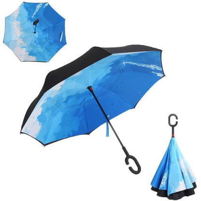 Waterproof Automatic Compact Reverse Umbrella