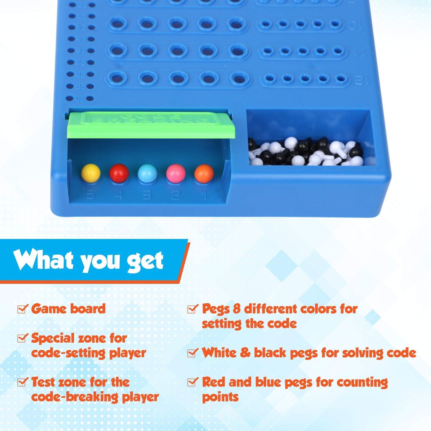 Code Breaking Board Game, STEM Toy, Brain Exercise & Logic Development, Safe for Ages 4+