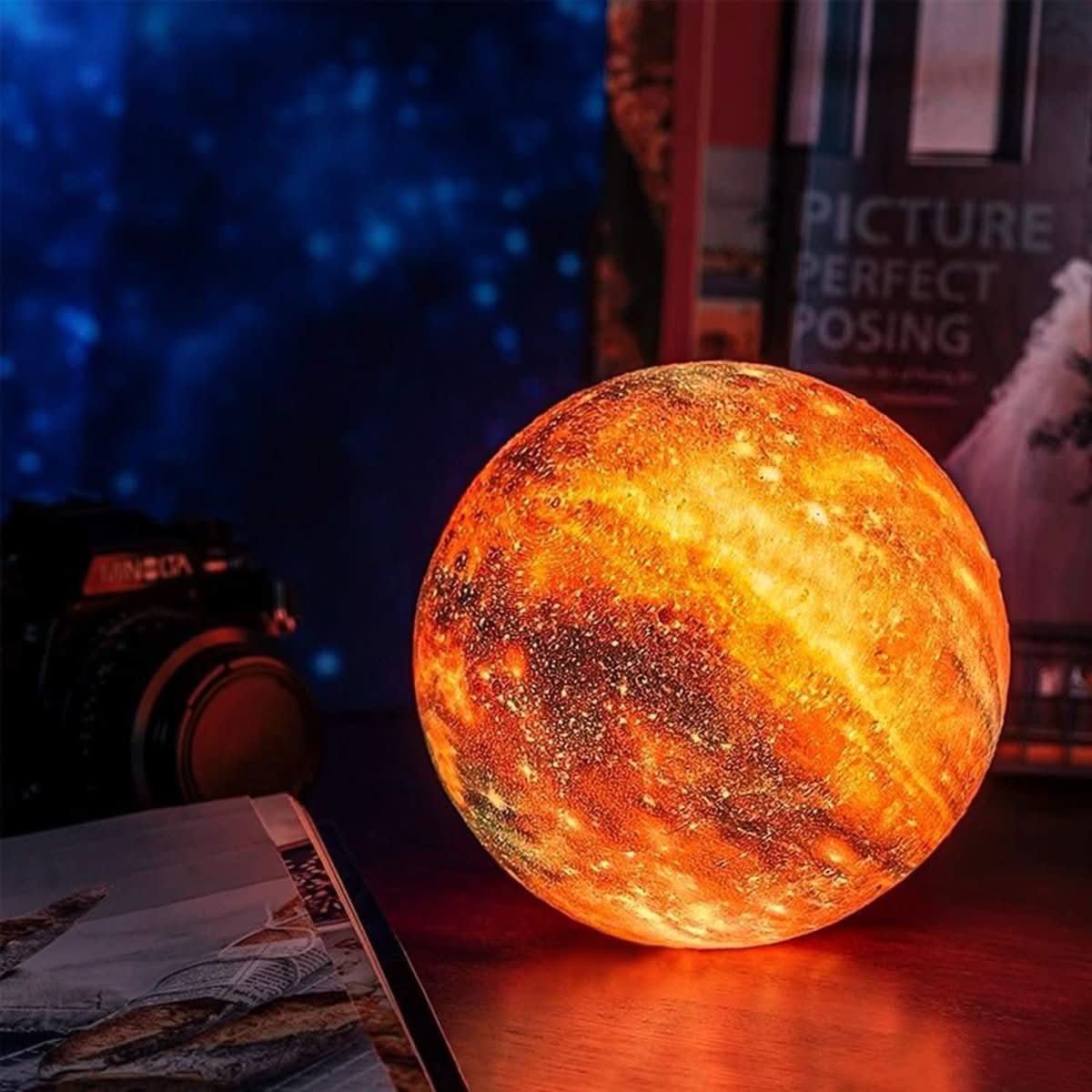 Color Changing LED Night Light Moon Lamp with Remote Control - Dimmable RGB Decorative Table Lamp 2