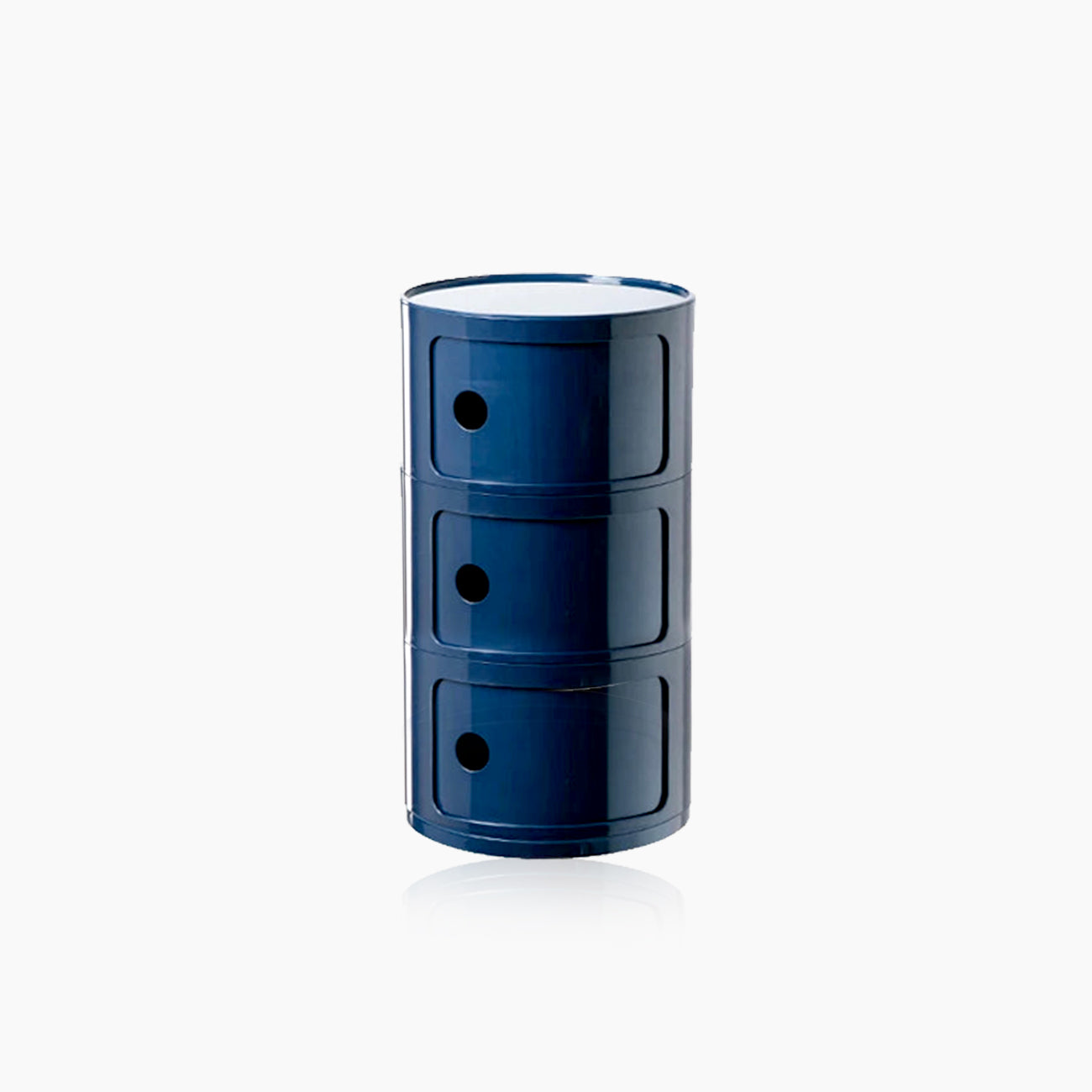 Round End Table with Storage and Shelf